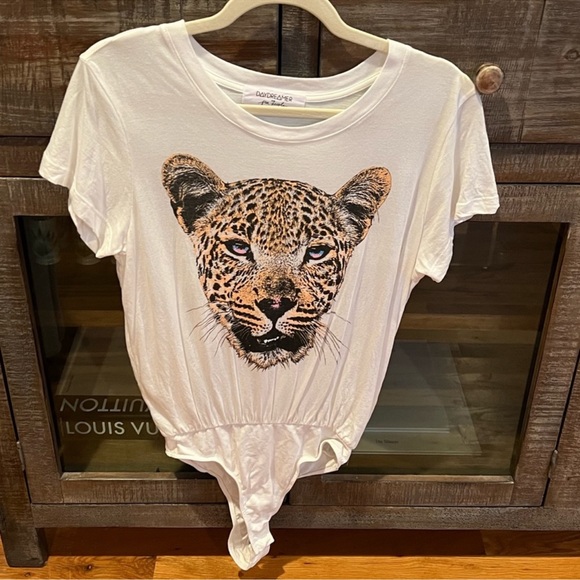 Daydreamer X Free People Leopard T-Shirt Bodysuit - Picture 2 of 3